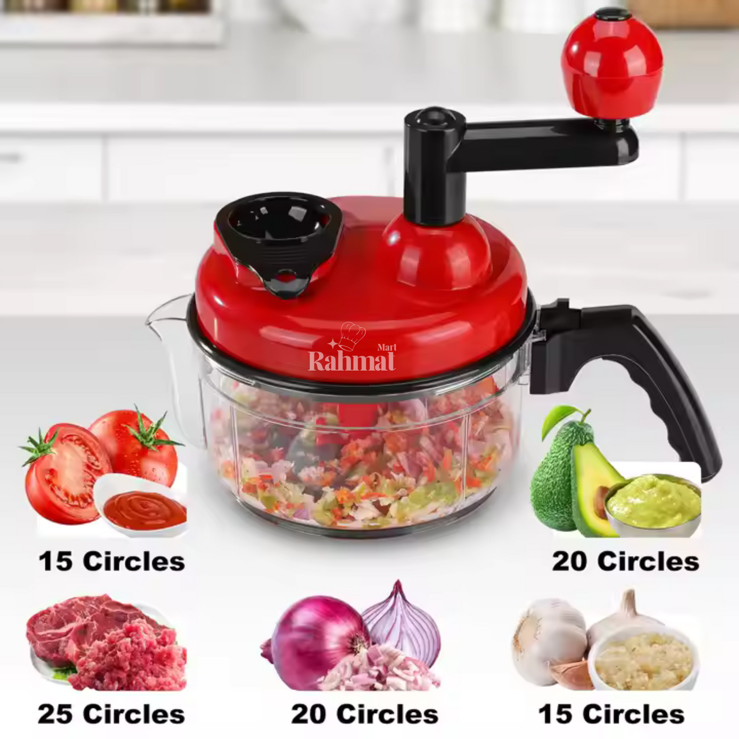 TurboChopper Manual Multitasker for Garlic, Onions, Nuts & Salsa!