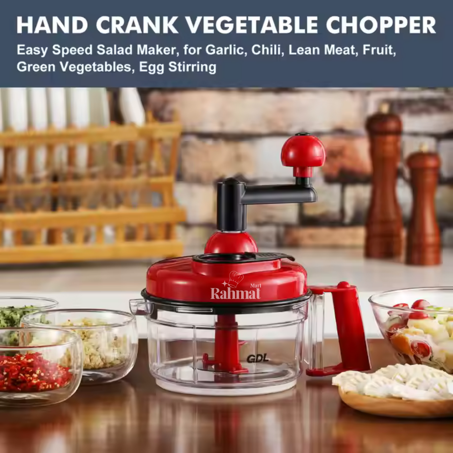 TurboChopper Manual Multitasker for Garlic, Onions, Nuts & Salsa!