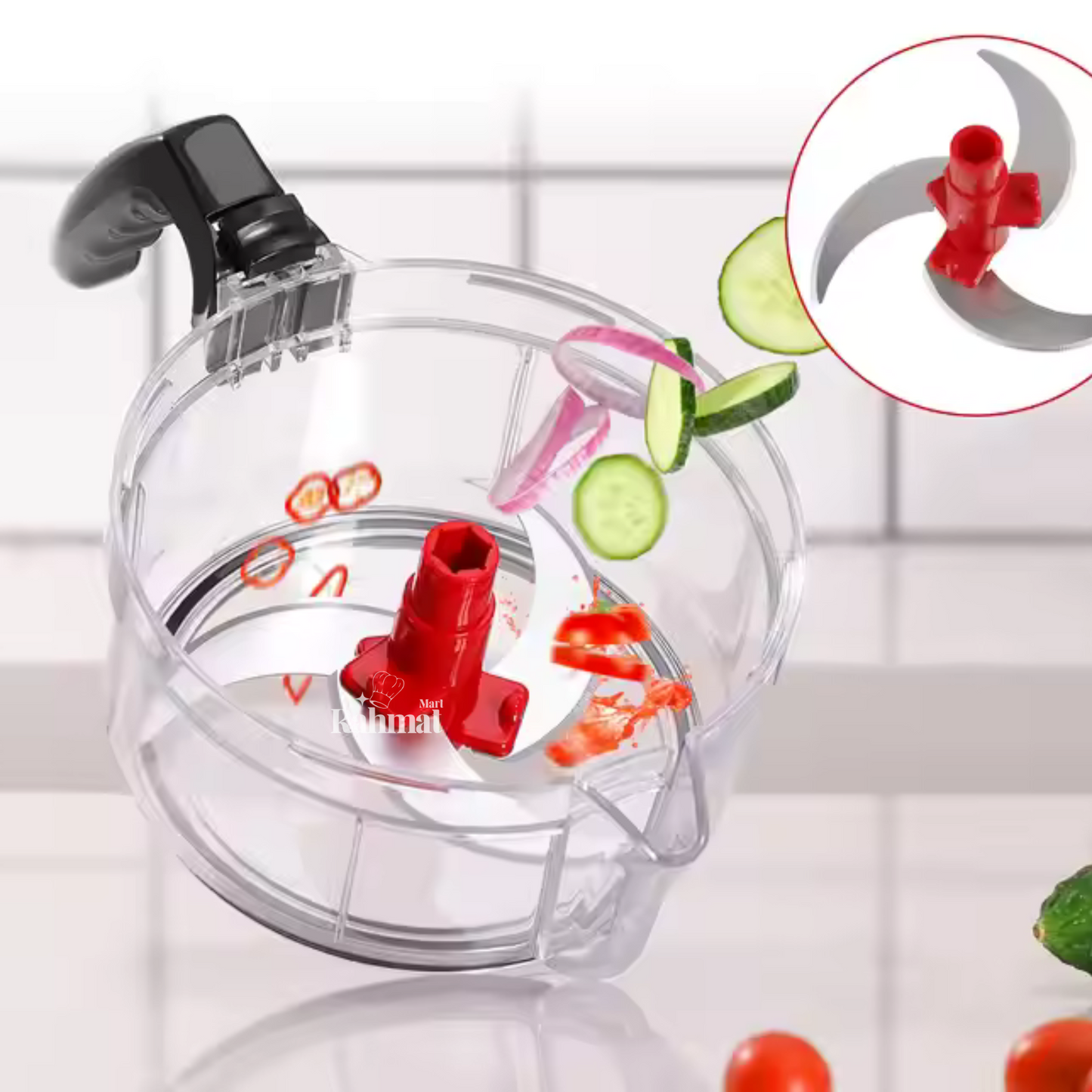 TurboChopper Manual Multitasker for Garlic, Onions, Nuts & Salsa!